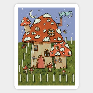 Mushroom Fairy Home Sticker